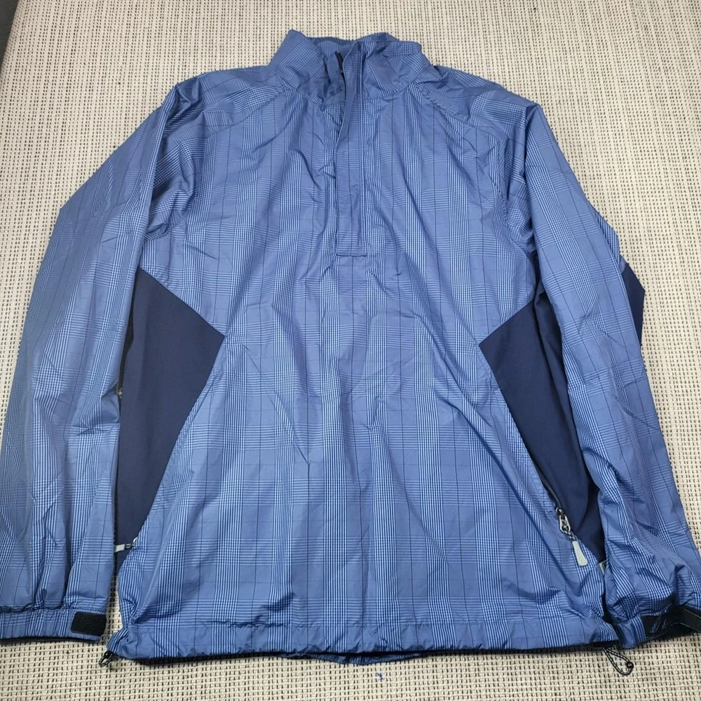 Zero Restriction‎ Windbreaker Jacket Mens Medium Blue Tour Series Half Zip Golf